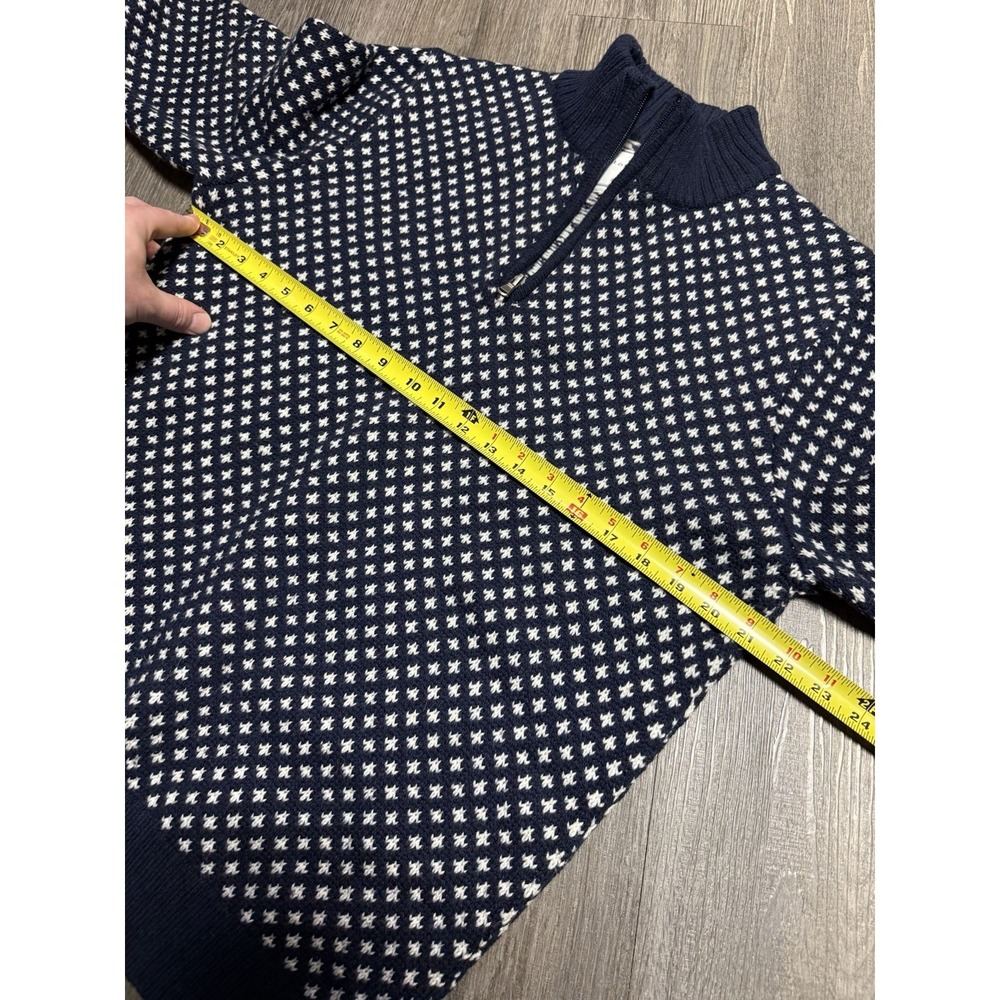 Long Wharf Men's Sweater 1/4 Zip Small Birdseye Old Money Luxury Preppy Wool‎ - Picture 4 of 5